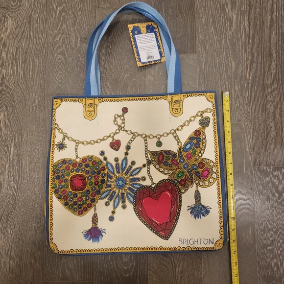 Brighton Colorful Glittering Heart Tote Bag New with Tags - Picture 13 of 16